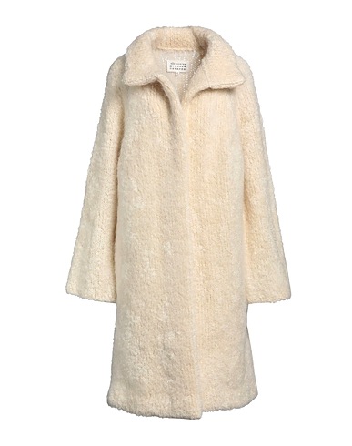 MAISON MARGIELA Coat Ivory 75% Mohair wool, 25% Wool