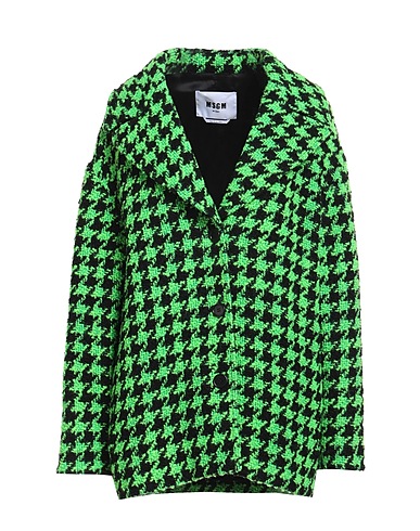 MSGM コート ブラック バージンウール 92% / ナイロン 8%