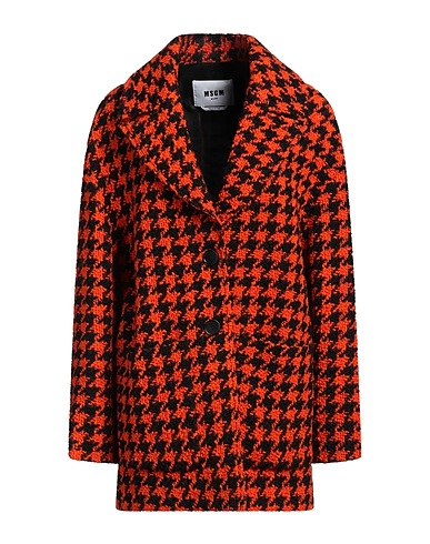 MSGM Coat Orange 92% Virgin Wool, 8% Polyamide