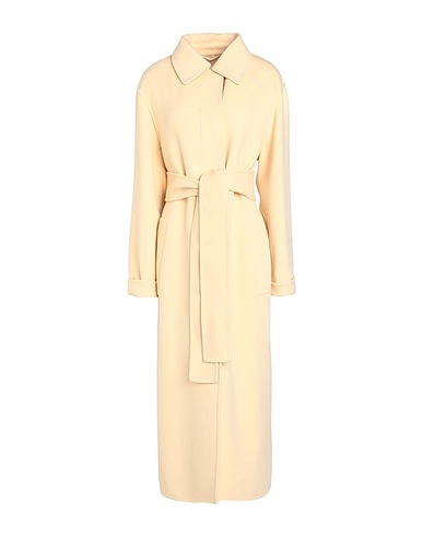 JIL SANDER Coat Pastel yellow 100% Virgin Wool