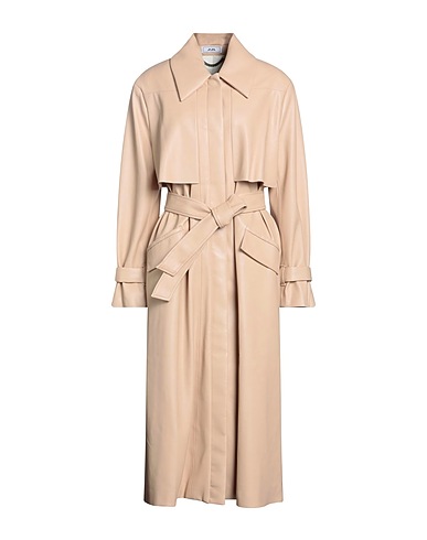 JIJIL Full-length jacket Beige 100% Polyester, Polyurethane coated