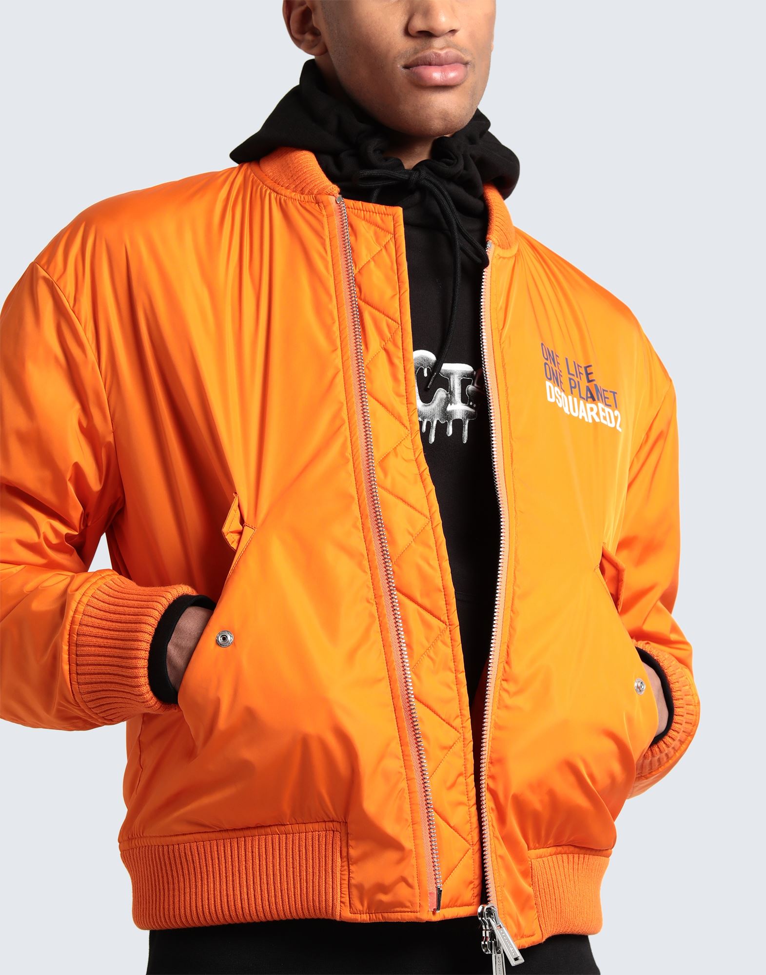 2*7様 Dsquared2 CLASSIC BOMBER JACKET D2ス Dsquared2 Mens Bomber Jacket Navy Size 50 Red White Real Down | eBay