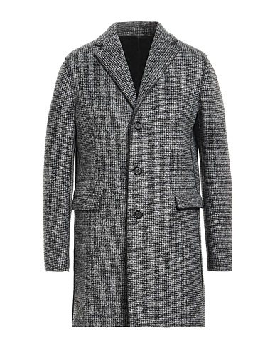 PAOLO PECORA Coat Grey 60% Polyester, 25% Acrylic, 12% Wool, 3% Elastane