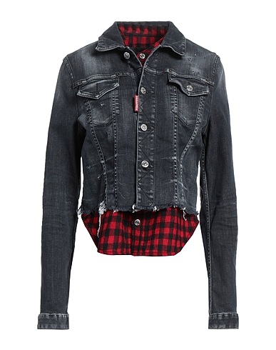 DSQUARED2 Denim jacket Charcoal 92% Cotton, 6% Elastomultiester, 2% Elastane, Virgin Wool