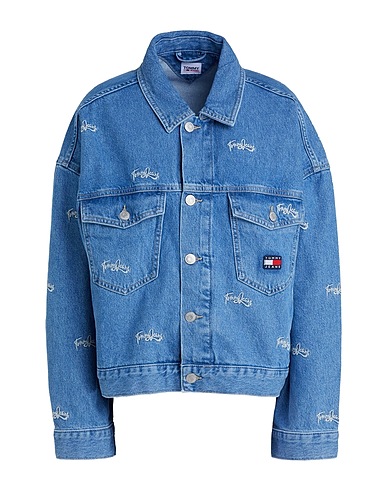 TOMMY JEANS Denim jacket Blue 100% Organic cotton