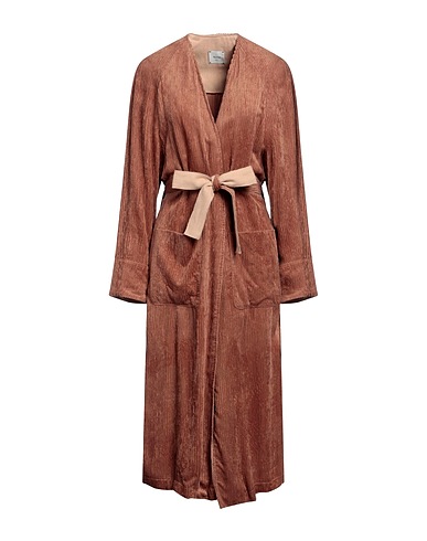 ALYSI Full-length jacket Light brown 100% Viscose, Cotton, Hemp