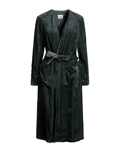 ALYSI Full-length jacket Emerald green 100% Viscose, Cotton, Hemp