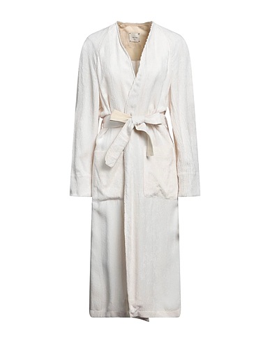 ALYSI Lange Jacke Elfenbein 100% Viskose, Baumwolle, Hanf