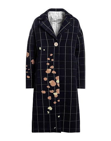 ALYSI Manteau long Bleu nuit 60% Laine, 22% Polyamide, 14% Viscose, 4% Autres fibres