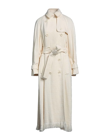 CHLOÉ Double breasted pea coat Ivory 100% Silk, Ceramic, Buffalo Horn