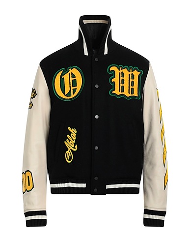 OFF-WHITE™ ブルゾン ブラック 革（なめし加工） 100% / ウール / ナイロン / アクリル / ポリウレタン