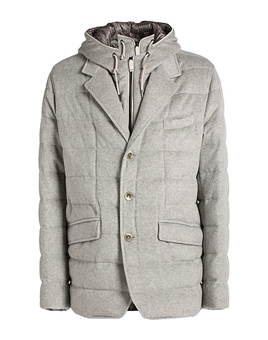 HERNO Shell  jacket Light grey 100% Cashmere, Polyester