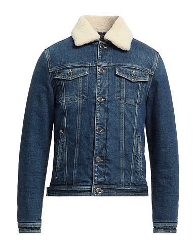 MOORER Shell jacket Blue 95% Cotton, 5% Polyurethane, Polyester