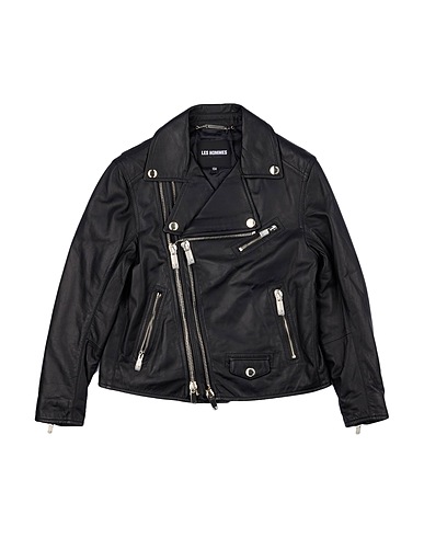 LES HOMMES Biker jacket Black 100% Ovine leather
