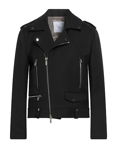 GAëLLE Paris Biker jacket Black 54% Cotton, 30% Polyester, 16% Viscose