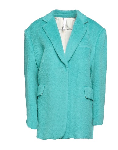 HEVÒ Teddy Coat Turchese 75% Lana di alpaca, 25% Lana Vergine