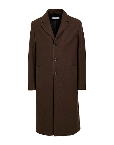 GRIFONI Coat Dark brown 80% Wool, 20% Polyamide