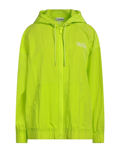 GANNI Giubbotto Verde lime 75% Poliammide riciclato, 25% Poliammide