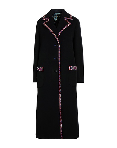 ETRO Coat Black 70% Wool, 30% Polyamide, Polyester