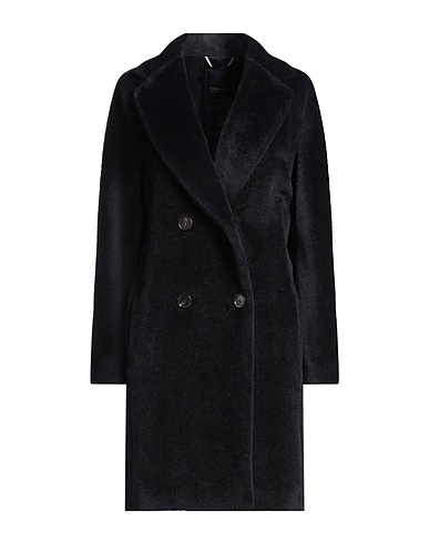 'S MAX MARA Teddy Coat Blu notte 62% Lana di alpaca, 38% Lana Vergine