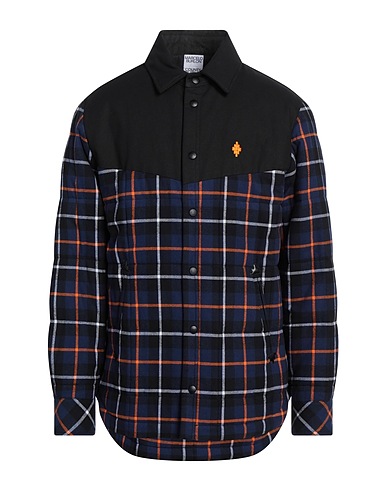 MARCELO BURLON Checked shirt Midnight blue 100% Cotton, Acetate, Polyurethane, Viscose, Polyester