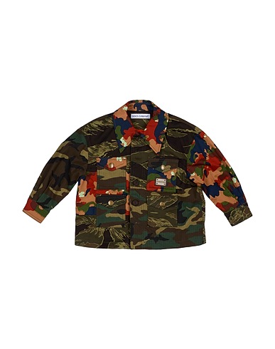 DOLCE&GABBANA Jacket Military green 100% Cotton, Polyester, Zamak