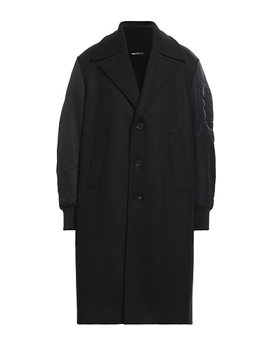 NEIL BARRETT Coat Black 41% Wool, 22% Polyamide, 22% Polyester, 15% Cotton