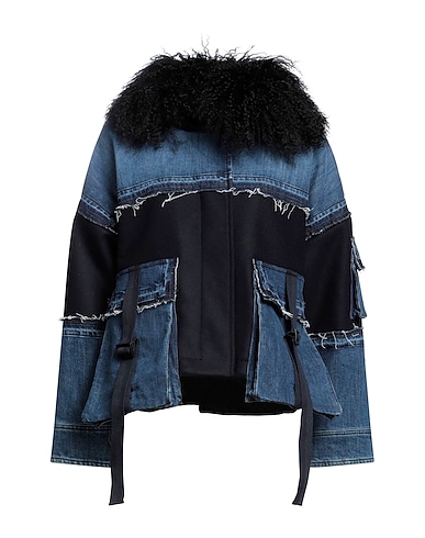 DONDUP Denim jacket Blue 92% Virgin Wool, 8% Cashmere, Cotton, Elastane