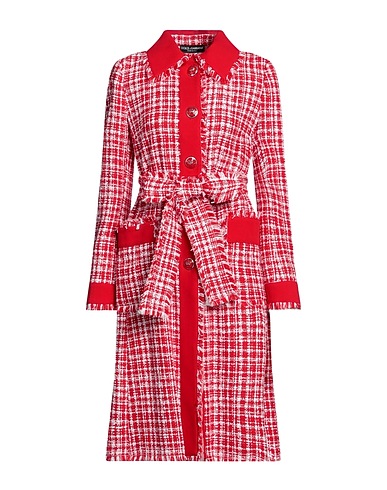 DOLCE&GABBANA Coat Red 50% Cotton, 20% Wool, 17% Acrylic, 10% Polyester, 3% Polyamide