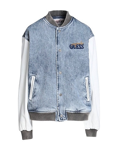 GUESS Denim jacket Blue 100% Cotton