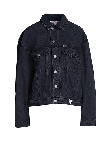 GUESS Denim jacket Black 100% Cotton