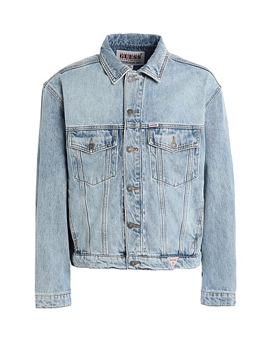GUESS Denim jacket Blue 100% Cotton