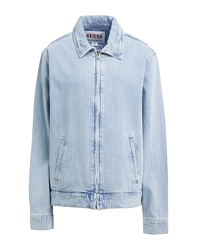 GUESS Denim jacket Blue 98% Cotton, 2% Viscose