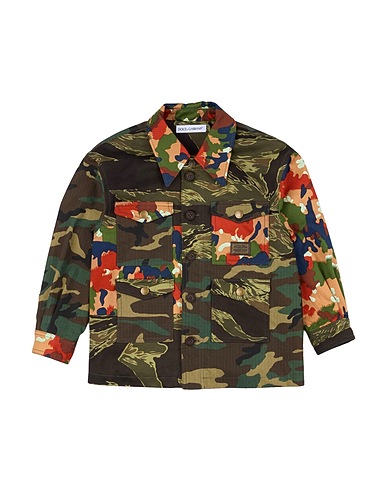 DOLCE&GABBANA Jacket Military green 100% Cotton, Polyester, Zamak