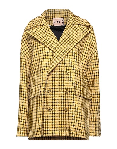 PLAN C Coat Mustard 100% Wool