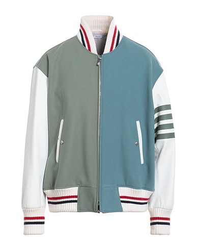 THOM BROWNE Bomber Sage green 100% Virgin Wool, Lambskin