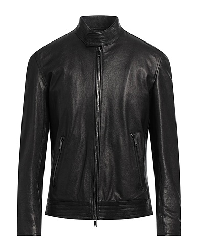 DONDUP Giacca biker Nero 100% Pelle di agnello
