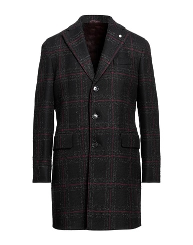 LUIGI BIANCHI Mantova Coat Black 60% Wool, 26% Polyamide, 6% Alpaca wool, 6% Mohair wool, 2% Other Fibres