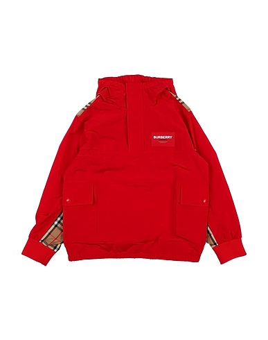 BURBERRY Jacket Red 55% Polyester, 45% Cotton