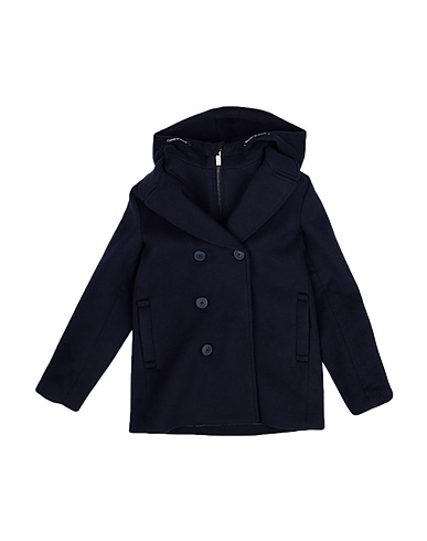 EMPORIO ARMANI Coat Navy blue 100% Virgin Wool