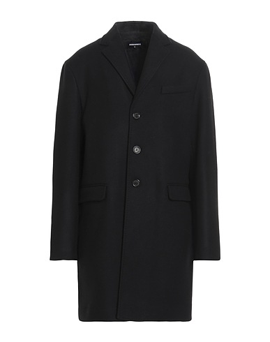 DSQUARED2 Coat Black 79% Virgin Wool, 20% Polyamide, 1% Elastane