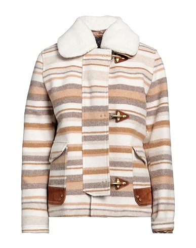 FAY Jacket Ivory 68% Wool, 22% Polyamide, 5% Other Fibres, 5% Acrylic, Bovine leather