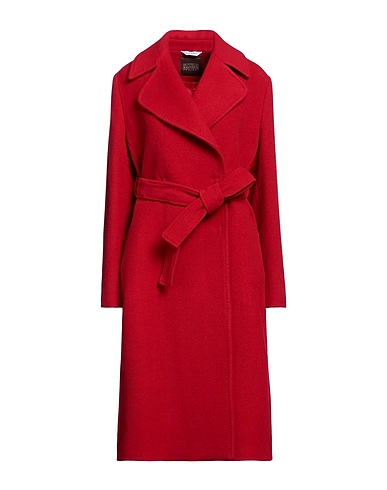 BOTTEGA MARTINESE Coat Red 70% Wool, 15% Polyester, 15% Polyamide
