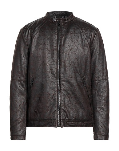 SSEINSE Biker jacket Dark brown 100% Polyester