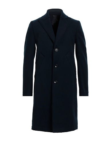 DANIELE ALESSANDRINI Coat Navy 87% Polyester, 12% Viscose, 1% Elastane