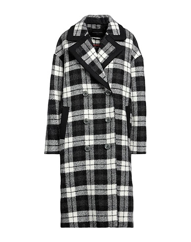 MAISON LENER Coat Black 78% Virgin Wool, 22% Polyamide, Polyester, Viscose