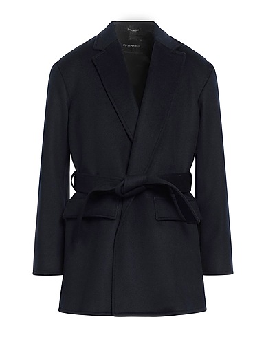 EMPORIO ARMANI Coat Midnight blue 97% Virgin Wool, 3% Polyester