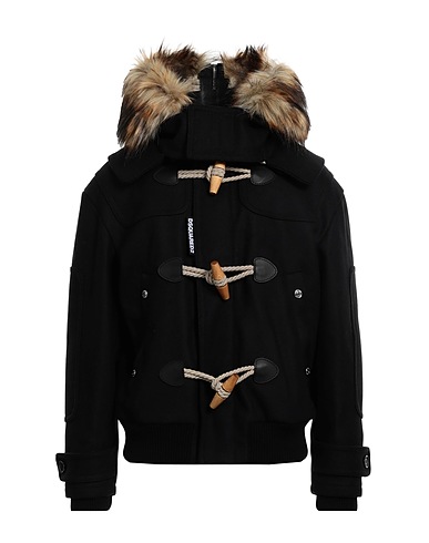 DSQUARED2 Shell jacket Black 79% Virgin Wool, 20% Polyamide, 1% Elastane