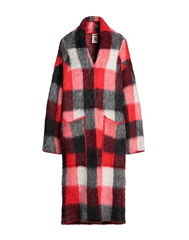 SEMICOUTURE Coat Red 50% Mohair wool, 32% Polyamide, 18% Virgin Wool, Acrylic