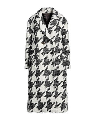 MALÌPARMI Coat Off white 36% Acrylic, 35% Cotton, 16% Virgin Wool, 13% Polyester